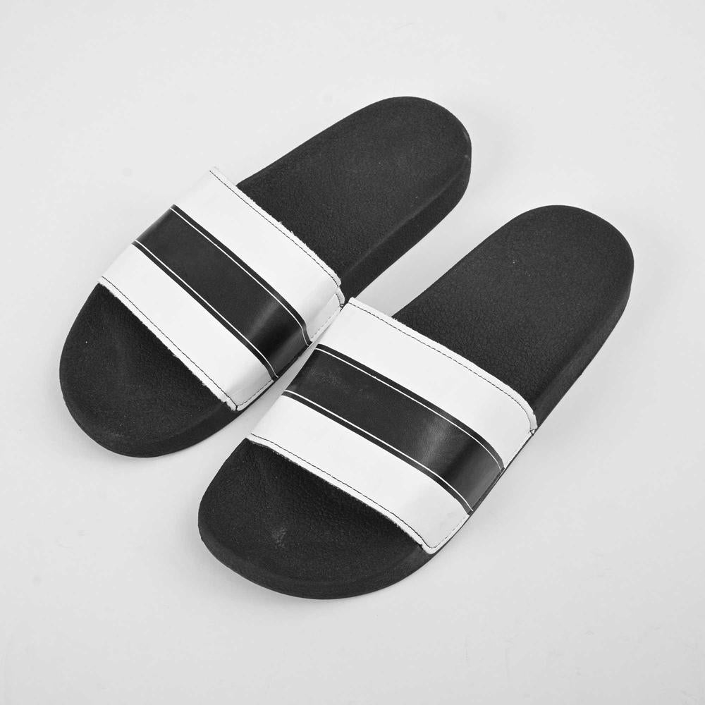 Elegant Balck & White Slides / Slippers For Men