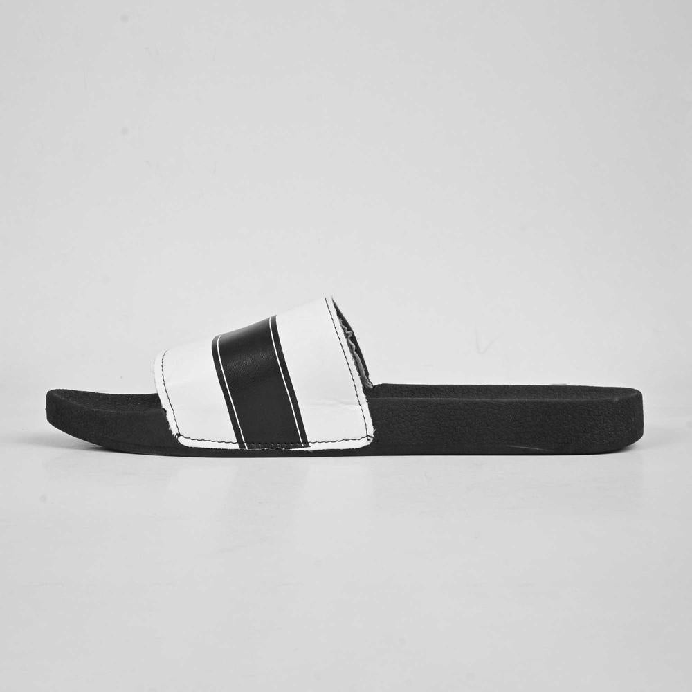 Elegant Balck & White Slides / Slippers For Men