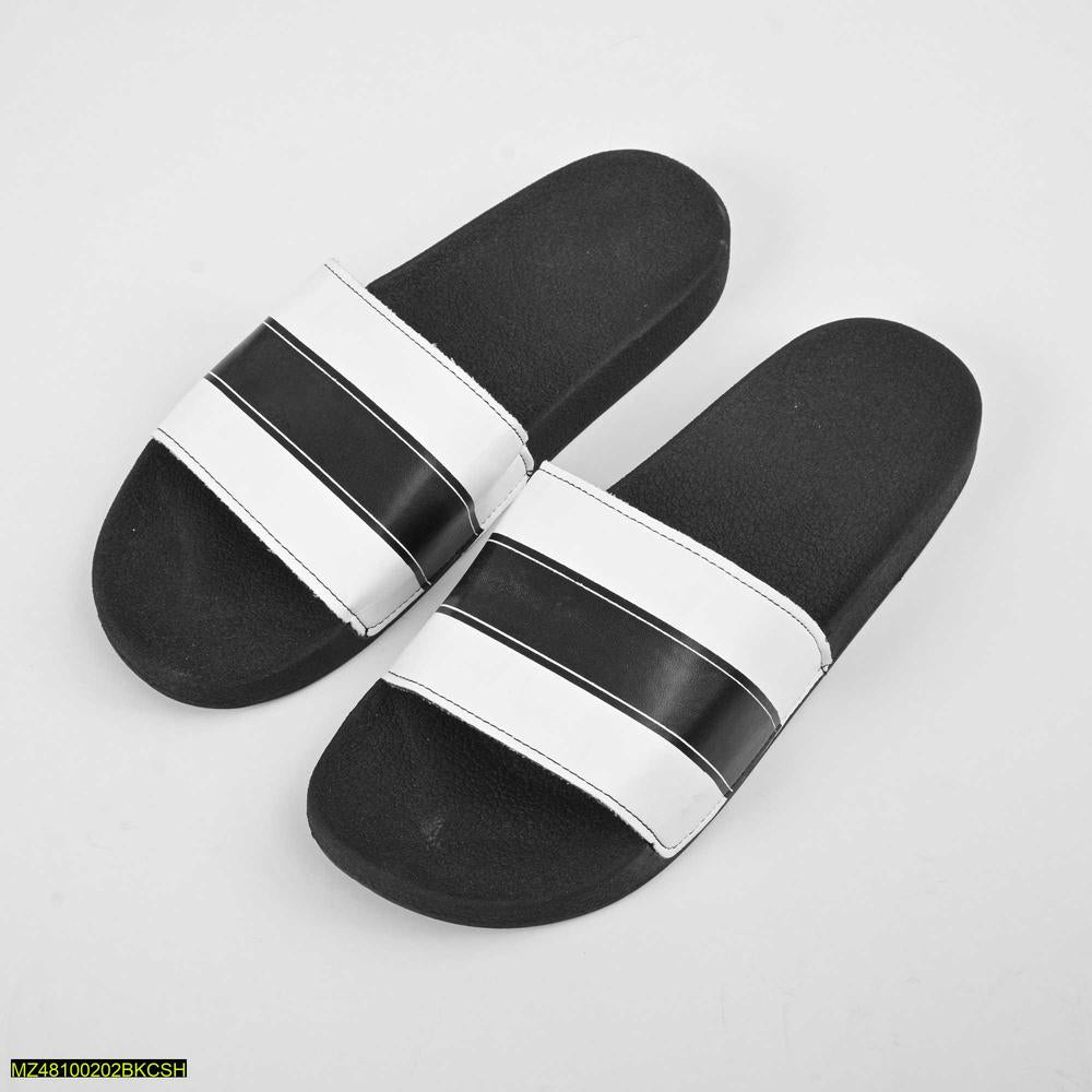 Elegant Balck & White Slides / Slippers For Men
