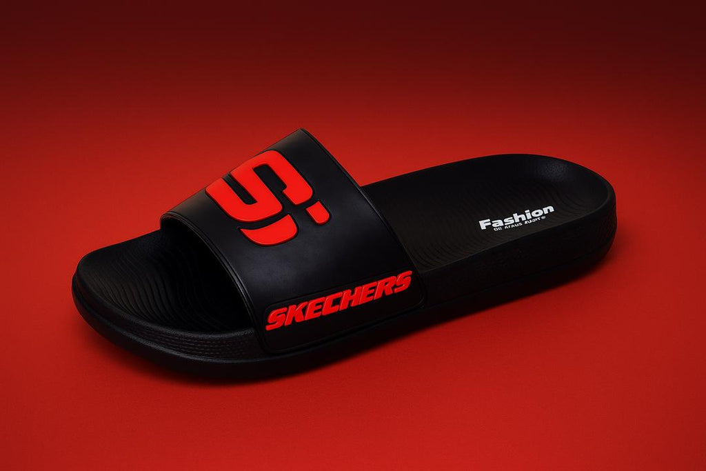 Casual Slides / Slippers - Red & Black - Skechers