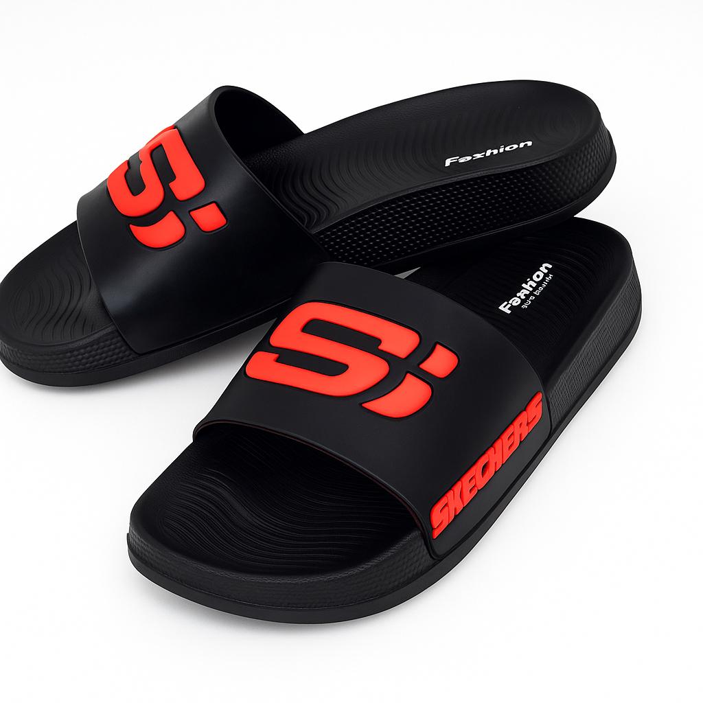 Casual Slides / Slippers - Red & Black - Skechers